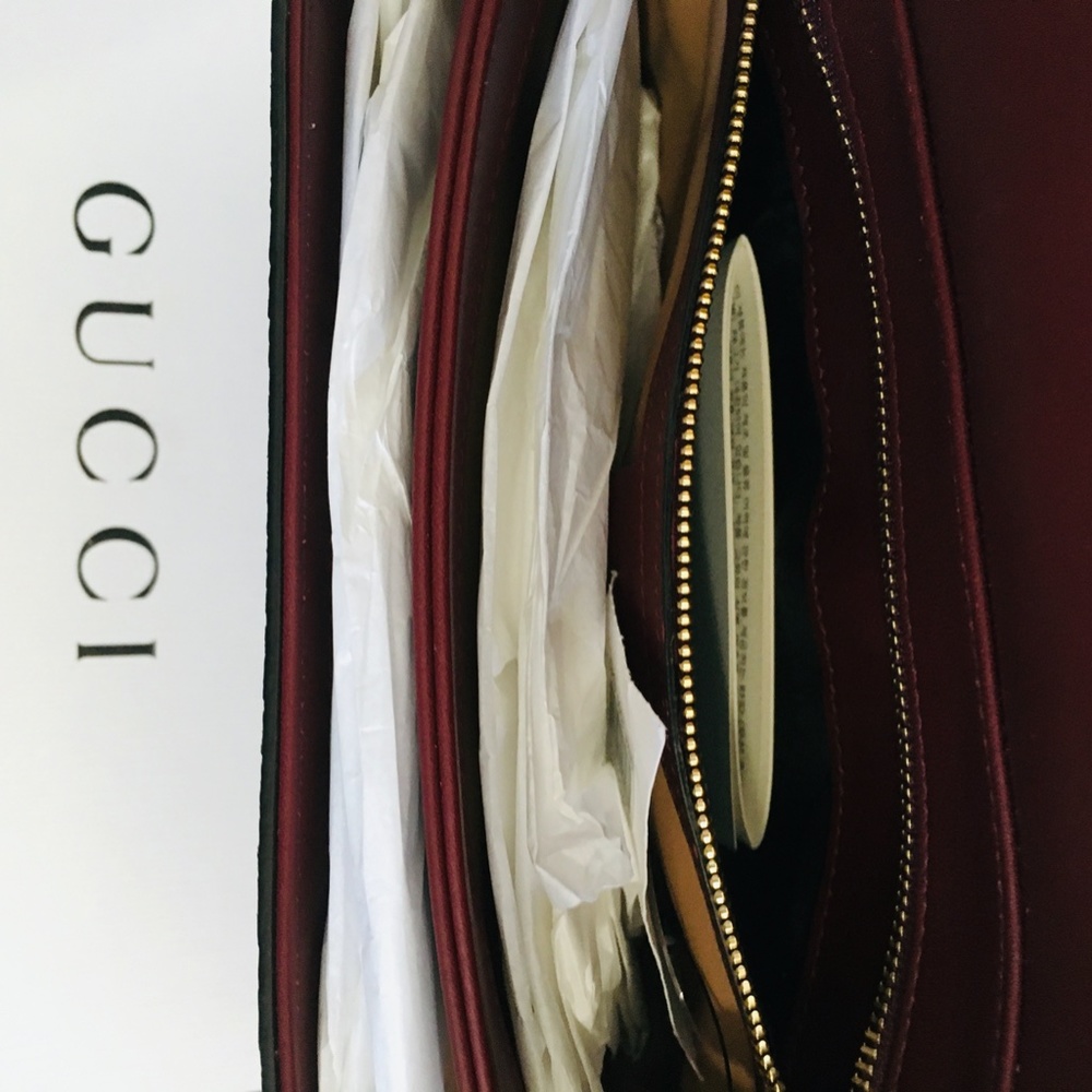 New Authentic Gucci Running Genuine Python Small Shoulder Bag Brown - Picture 12 of 14